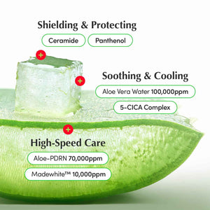 EQQUALBERRY ALOE PDRN Calming Cream | 7% Aloe PDRN & 10% Aloe Vera Water + 5-Cica | Cooling Gel Moisturizer for Oily Skin, Barrier Repair & Blemish Marks