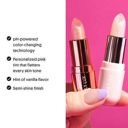 Winky Lux Unicorn Glimmer Balm -Hydrating ph Lip Balm, Natural Pink Tint with pH Color Changing, Moisturize & Soften Lips While Leaving Sheer