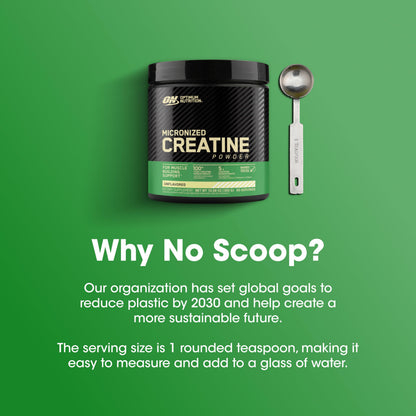 Optimum Nutrition Micronized Creatine Monohydrate Powder, Unflavored, 60 Servings, 300 Grams (Packaging May Vary)