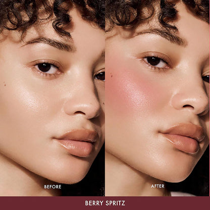 Summer Fridays Blush Butter Balm - Skincare-Infused Hydrating Cream Blush with Hyaluronic Acid, Ceramides, & Shea Butter for a Dewy Flush of Color - Cheek and Lip Tint - Berry Spritz (0.14 Oz)