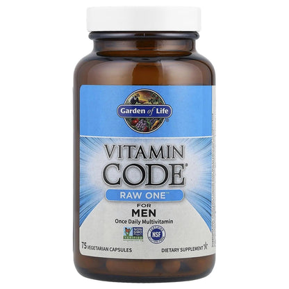 Garden of Life Vitamin Code Raw One for Men, Once Daily Multivitamin, 75 Capsules, One a Day Mens Vitamins Plus Fruit, Veggies & Probiotics for Mens Health Garden of Life
