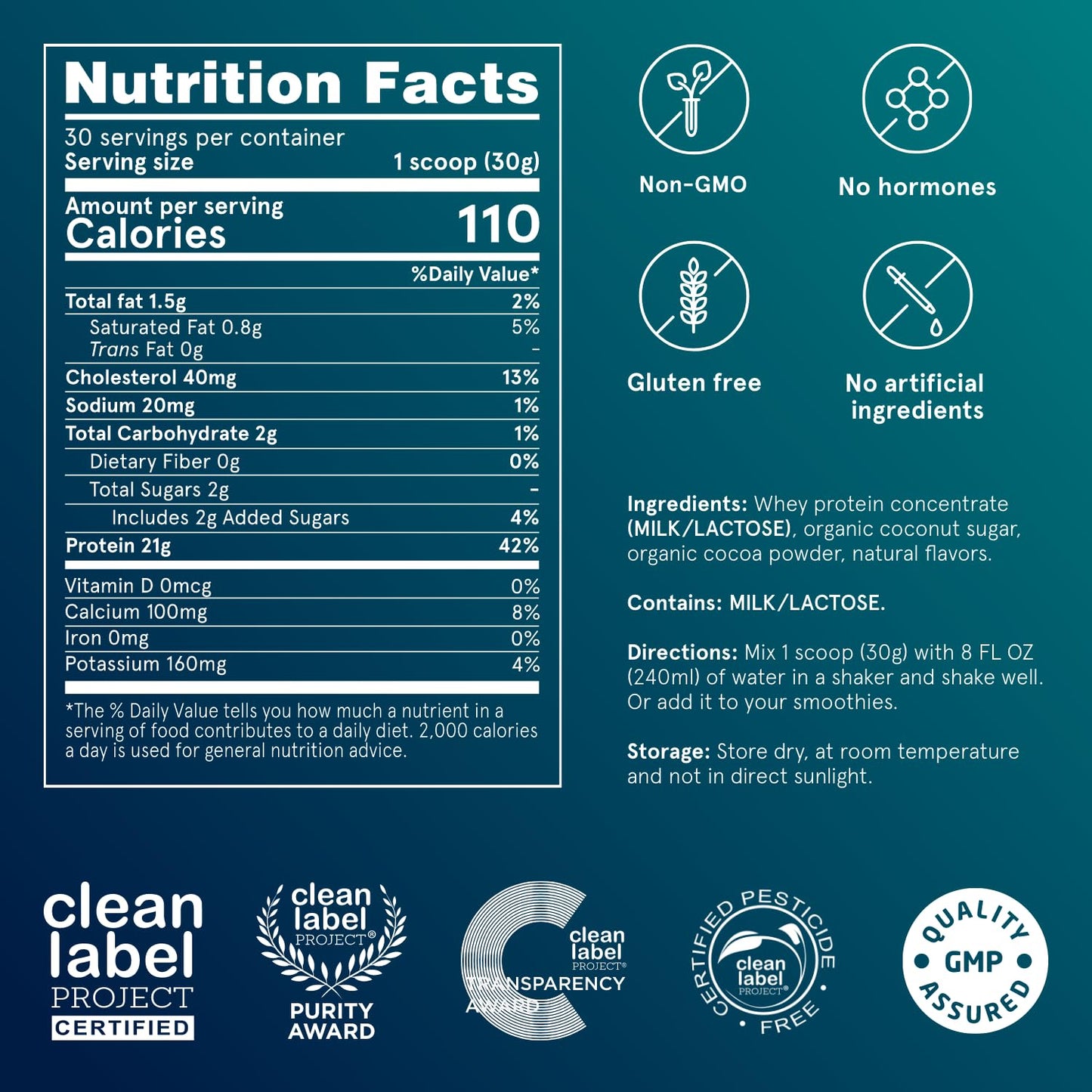 Puori Whey Protein Powder, Dark Chocolate - PW1 Pasture-Raised, Grass-Fed Whey Protein Powder Drink Mix containing BCAA Amino Acids - Post-Workout Supplement for Muscle Gain & Recovery - 30 Servings