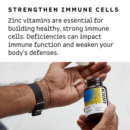Kion Immune - Immune Support Supplement - Vitamin C Supplement - Vitamin C and Zinc for Everyday Wellness - 500 mg Vitamin C (Ascorbic Acid) and 10 mg Zinc - 120 Servings