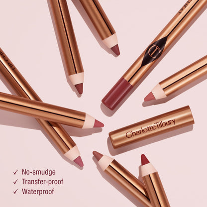 Charlotte Tilbury Lip Cheat Lip Liner Pencil - Creamy Fuller-Looking Lip Pencil with Jojoba Oil & Hyaluronic Acid - Waterproof, Smudge-Proof