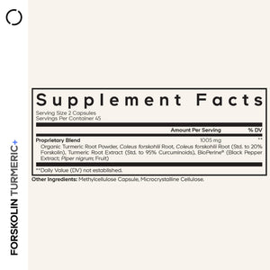 Codeage Forskolin, Pure Forskolin Coleus + Organic Turmeric Root Powder, 95% Curcuminoids + Bioperine Black Pepper - 20% Standardized Coleus Forskohlii Supplement - Non-GMO - 90 Capsules CodeageBuy Supplements Australia
