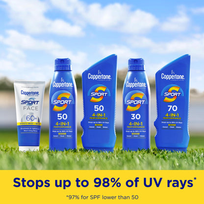 Coppertone SPORT Sunscreen Lotion Broad Spectrum SPF 50 (3 Fluid Ounce) (Packaging may vary)