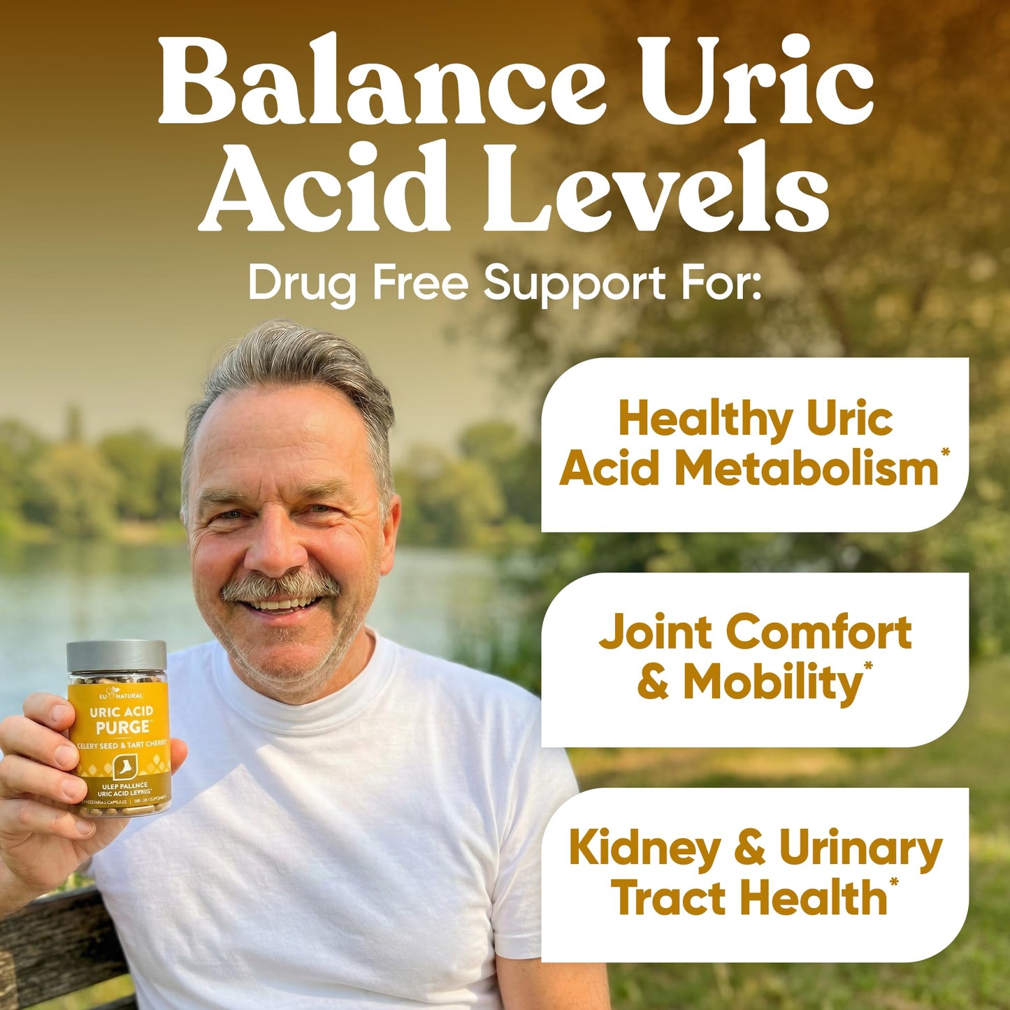 Eu Natural Purge Uric Acid Flush - Eat & Drink What You Want - Uric Acid Support for Joints & Mobility with Celery Seed, Tart Cherry