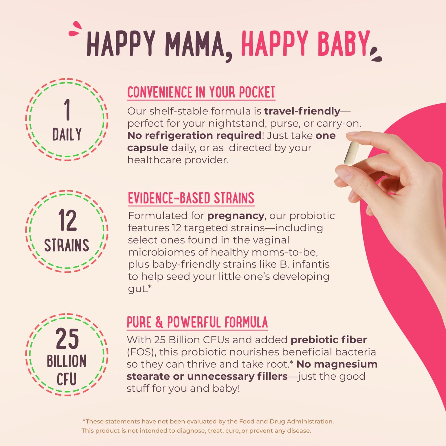 Mama Natural Prenatal Probiotics for Women – Gut & Immune Support for Pregnancy, Breastfeeding & Postpartum* | 25 Billion CFU, 12 Strain Probiotic & Prebiotic Blend to Support Mom and Baby