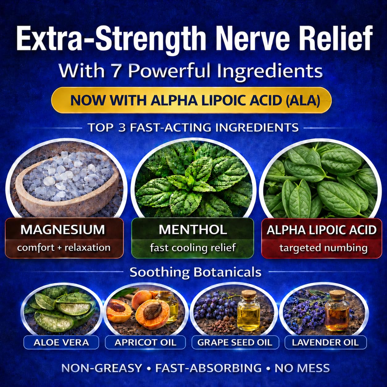 Neuropathy Nerve Relief Cream – Extra Large 8 oz – Maximum Strength for Feet Hands Legs Toes Back – Natural Ingredients Arnica Aloe Vera MSM Vitamins