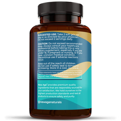 NEW AGE Omega 3 Fish Oil Supplement - Non GMO - EPA, DHA Fatty Acids Gluten Free (270 Softgels (Pack of 3))