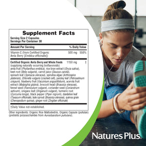 NaturesPlus Source of Life Garden Vitamin C - 60 Capsules - Immune System Support - USDA Certified Organic, Non-GMO, Vegan, Gluten Free - 30 Servings NaturesPlusBuy Supplements Australia