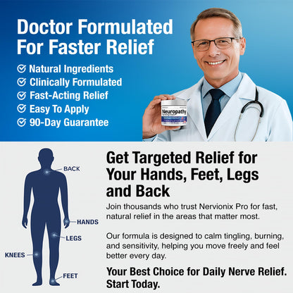 Neuropathy Nerve Relief Cream – Extra Large 8 oz – Maximum Strength for Feet Hands Legs Toes Back – Natural Ingredients Arnica Aloe Vera MSM Vitamins