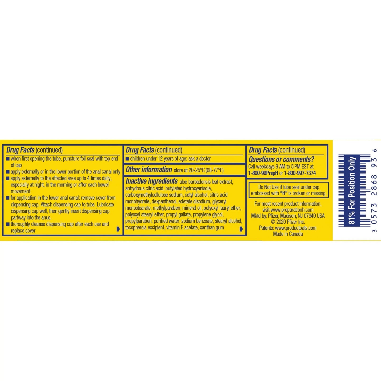 Preparation H Hemorrhoid Symptom Treatment Cream (0.9 Ounce Tube), Maximum Strength Multi-Symptom Pain Relief with Aloe Preparation HBuy Supplements Australia