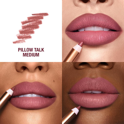 Charlotte Tilbury Lip Cheat Lip Liner Pencil - Creamy Fuller-Looking Lip Pencil with Jojoba Oil & Hyaluronic Acid - Waterproof, Smudge-Proof & Transfer-Proof - 6H Wear - Pillow Talk Medium