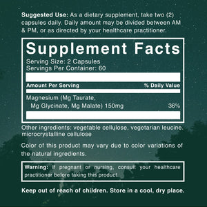 Natural Rhythm Triple Calm Magnesium Complex - 120 Capsules, Chelated Magnesium Glycinate, Taurate & Malate, High Absorption Supplement for Sleep, Stress, Muscle & Heart Support, Non-GMO, Vegan Natural RhythmBuy Supplements Australia