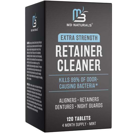 Retainer Cleanser Tablets Invisalign Cleaner, Removes Odors Discoloration Stains and Plaque 4 Month Supply Denture Cleansers Retainers
