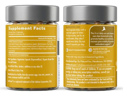Eu Natural Purge Uric Acid Flush - Eat & Drink What You Want - Uric Acid Support for Joints & Mobility with Celery Seed, Tart Cherry