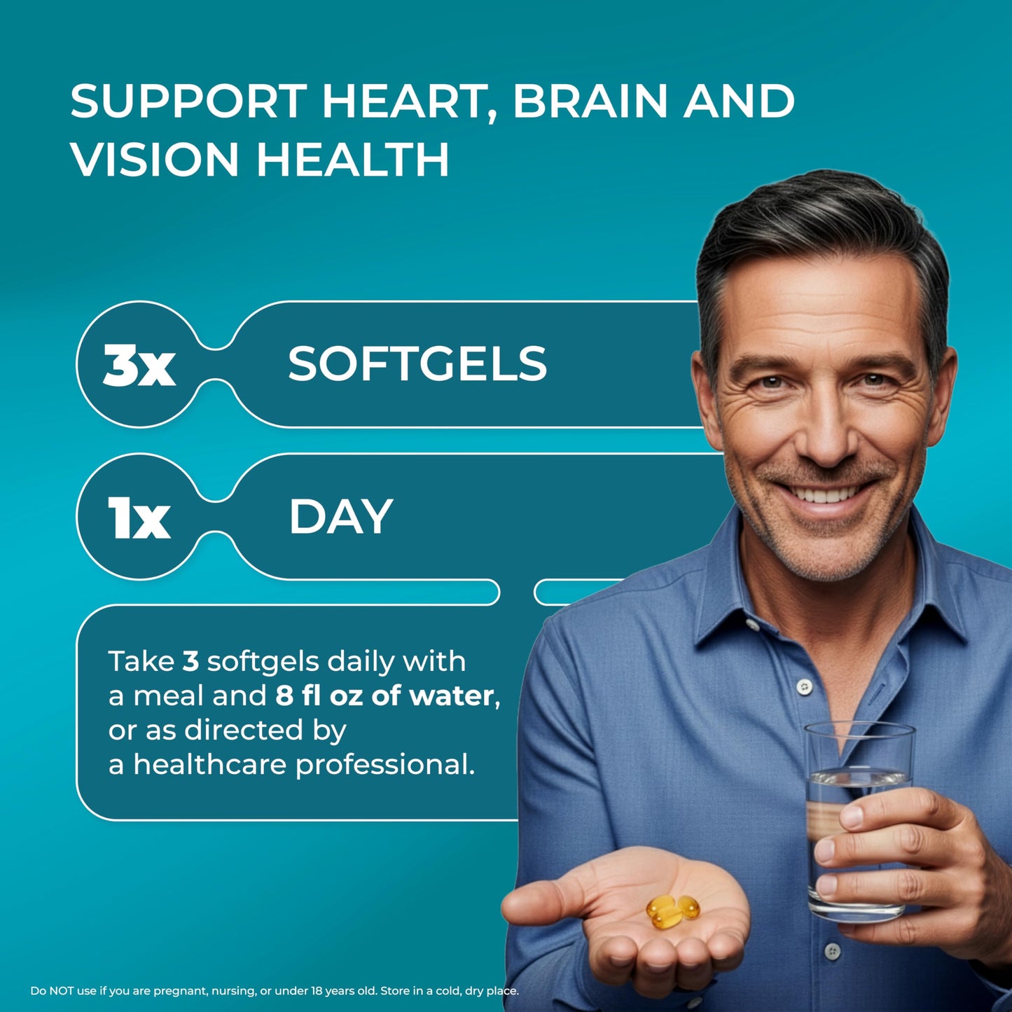 PUREHEALTH RESEARCH Complete Omega 3 Fish Oil Softgels - Omega-3 Fatty Acid Supplements for Women & Men - EPA DHA Supplement for Hearth,