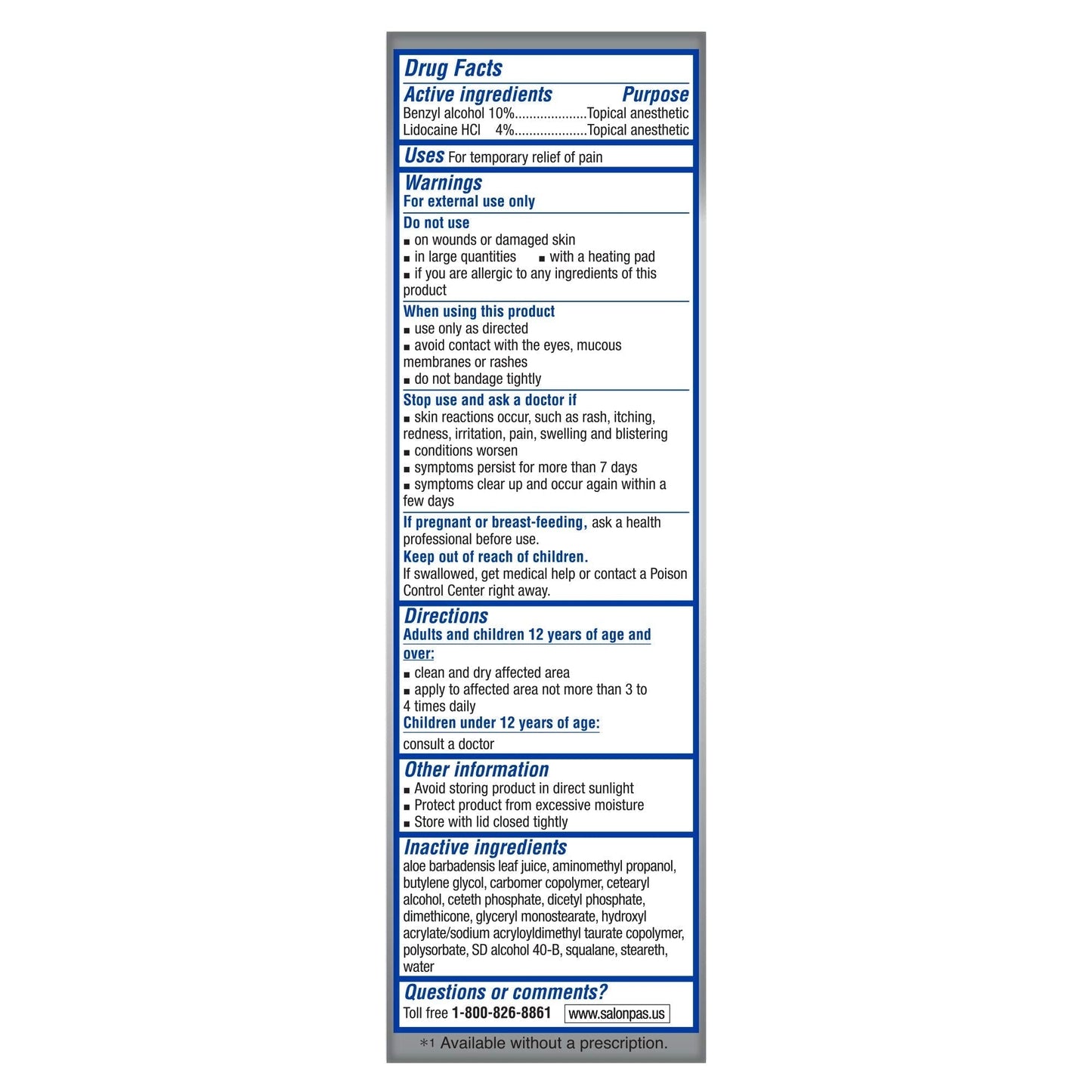 Salonpas Lidocaine Plus Pain Relieving Cream, 3 Ounce Tube SalonpasBuy Supplements Australia