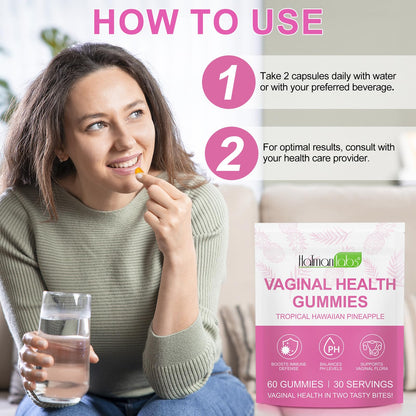 MXCZBSM Vaginal Probiotics Gummies for Women, PH Balance for Women, Hawaiian Pineapple Gummies for PH Health, Improve Immune, Women's Vaginal Health Supplement, 60 Gummies