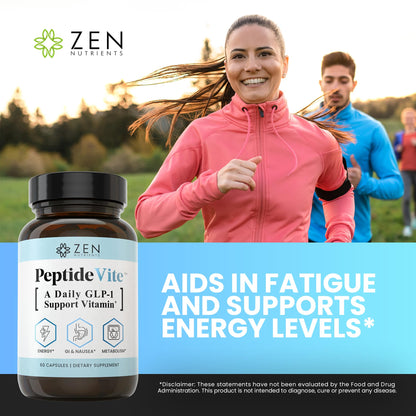 Zen Nutrients PeptideVite  Support Vitamin for Gut Health with Probiotics, Bromelain, Chromium Picolinate & Organic Ginger (60 Capsules)