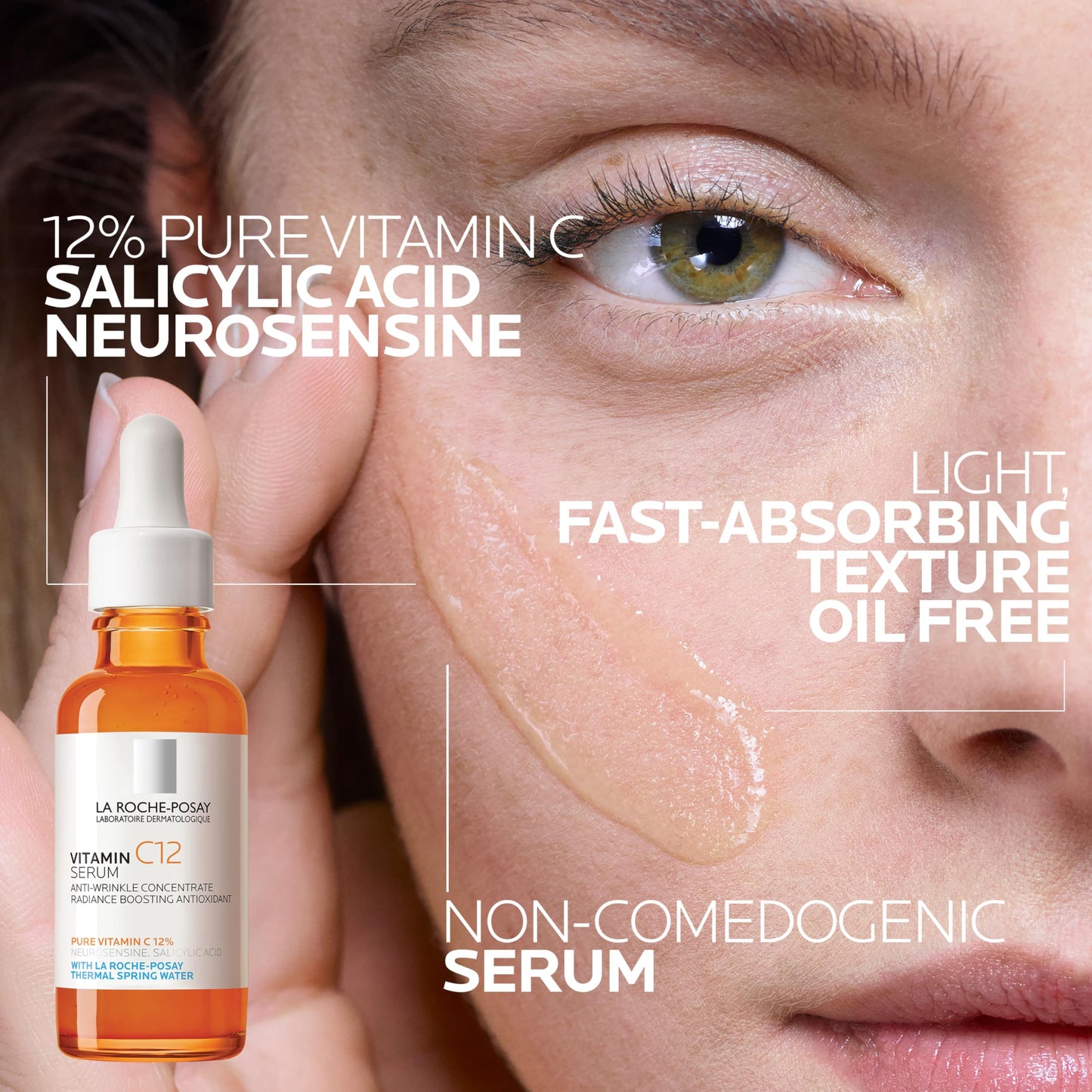 Bundle of La Roche-Posay Pure 10% Vitamin C Serum+ La Roche-Posay Pure Retinol Face Serum for Lines, Wrinkles & Premature Sun Damage to Resurface
