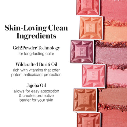 RMS Beauty Redimension Hydra Powder Blush - Hydrating Talc Free Blush for Cheeks - Luminous Shimmer Blush with Jojoba Oil - 0.15 oz