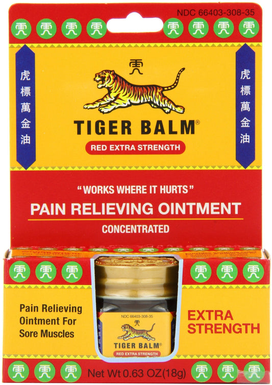 Tiger Balm Pain Relieving Ointment, Extra Strength, 0.63 Ounces (Pack of 3) Tiger BalmBuy Supplements Australia