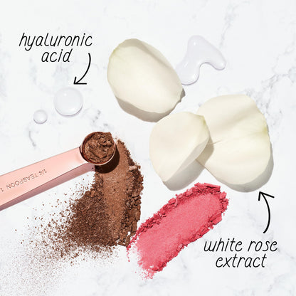 COVERGIRL TruBlend Skin Enhancer Baked Luminous Blush, with Hyaluronic Acid & White Rose Extract, Blends Seamlessly - Strawberry Drizzle (Bright Red with Light Red Swirls)